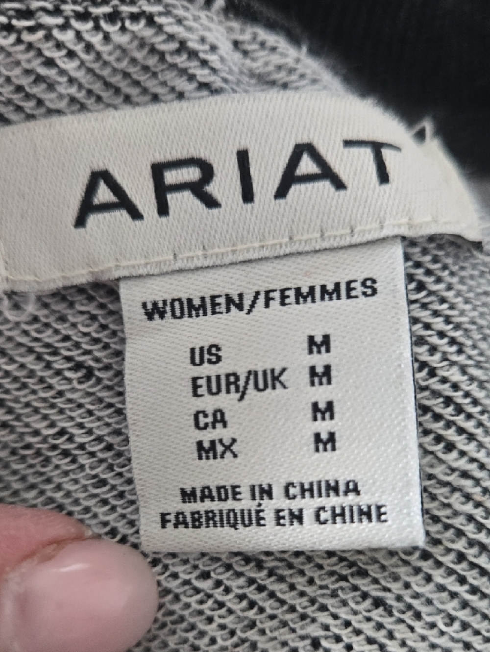 Ariat MED Charcoal Crewneck Sweater with Cream Western Icons - Picture 3 of 3
